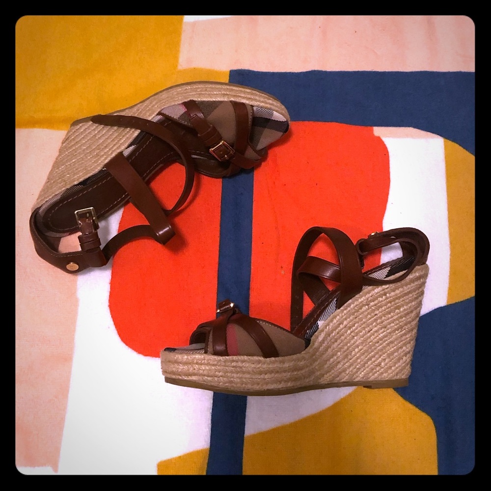 NEW: Burberry Sandal Espadrille Heels